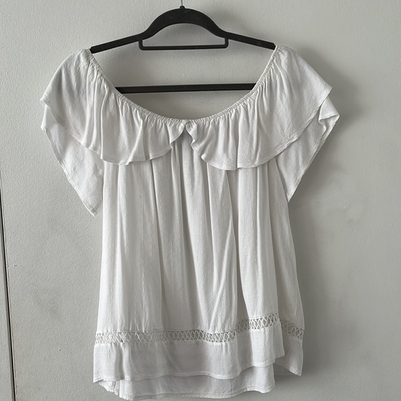 White buffalo blu off-shoulder shirt size XL - Picture 6 of 7